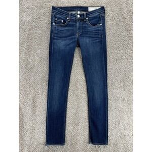Rag & Bone Capri Jeans‎ Womens 24 Blue Orson Wash Straight Ankle Stretch Raw Hem